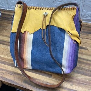 Casual Purse colorful with leather detail